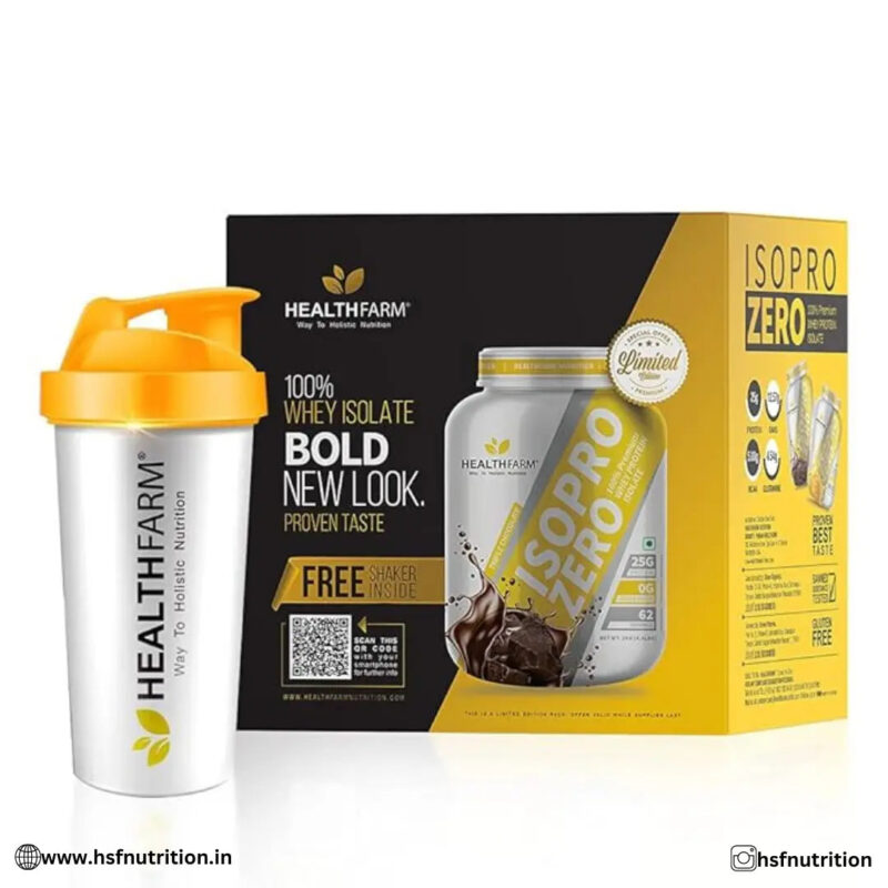 HEALTHFARM Isopro Zero 100% Pure Whey Protein Isolate (Low Carb Protein) - 2kg, Triple Chocolate - Hold Strong Fitness & Nutrition