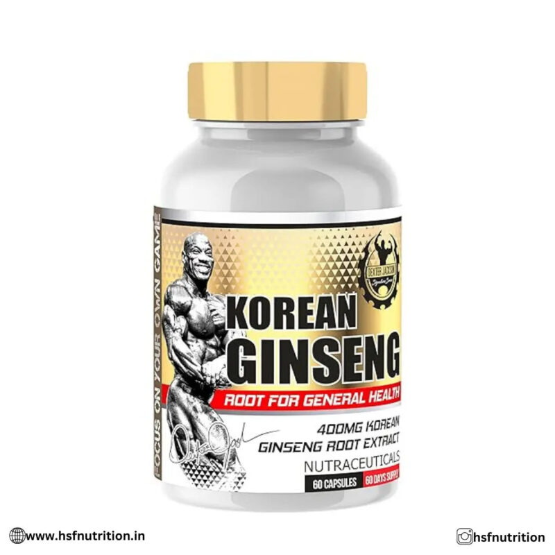 Dexter Jackson Korean Ginseng - 60 Capsules | Premium Adaptogenic Support, Traditional Korean Ginseng - Hold Strong Fitness & Nutrition