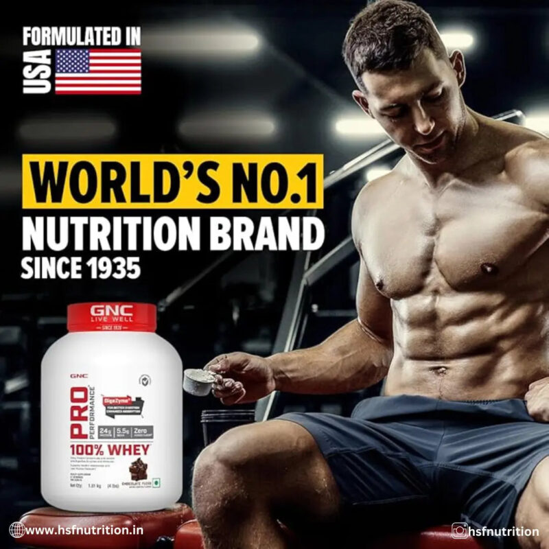 GNC Pro Performance 100% Whey Protein - 1.81 kg, 24g Protein, Chocolate Fudge - Hold Strong Fitness & Nutrition