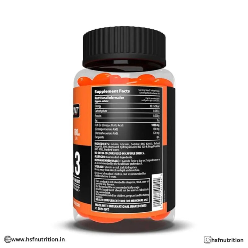 QNT Omega 3 1000mg  - 60 Softgels - Hold Strong Fitness & Nutrition