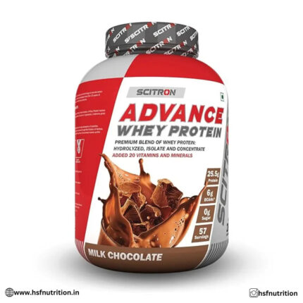 Scitron Advance Whey - 2KG, Milk Chocolate, 57 Servings | 25.5G Protein, 5g BCAA - Hold Strong Fitness & Nutrition