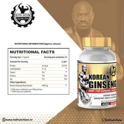 Dexter Jackson Korean Ginseng - 60 Capsules | Premium Adaptogenic Support, Traditional Korean Ginseng - Hold Strong Fitness & Nutrition