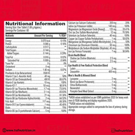 GNC Mega Men One Daily Multivitamin - 60 Tablets - Hold Strong Fitness & Nutrition
