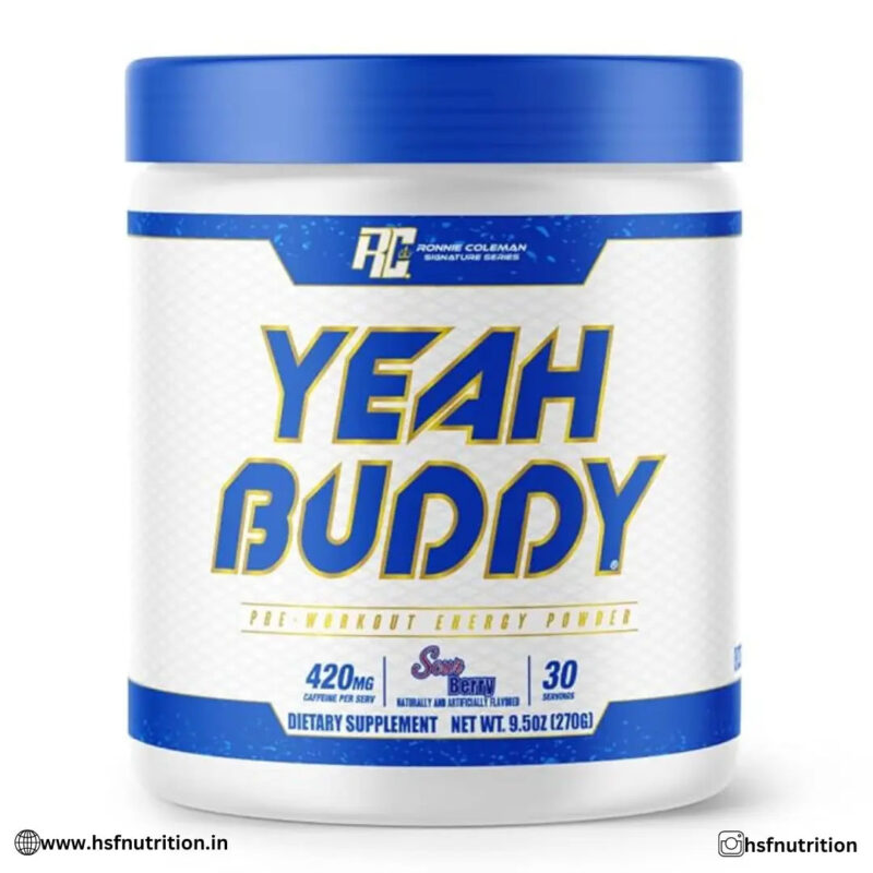 Ronnie Coleman RC Yeah Buddy PreWorkout - 30 Serving, 240 gm, Sour Berry - Hold Strong Fitness & Nutrition