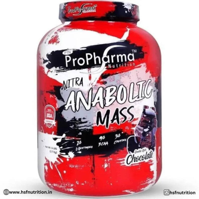 ProPharma Nitra Anabolic Mass Gainer - 2.7 kg, Double Rich Chocolate - Hold Strong Fitness & Nutrition