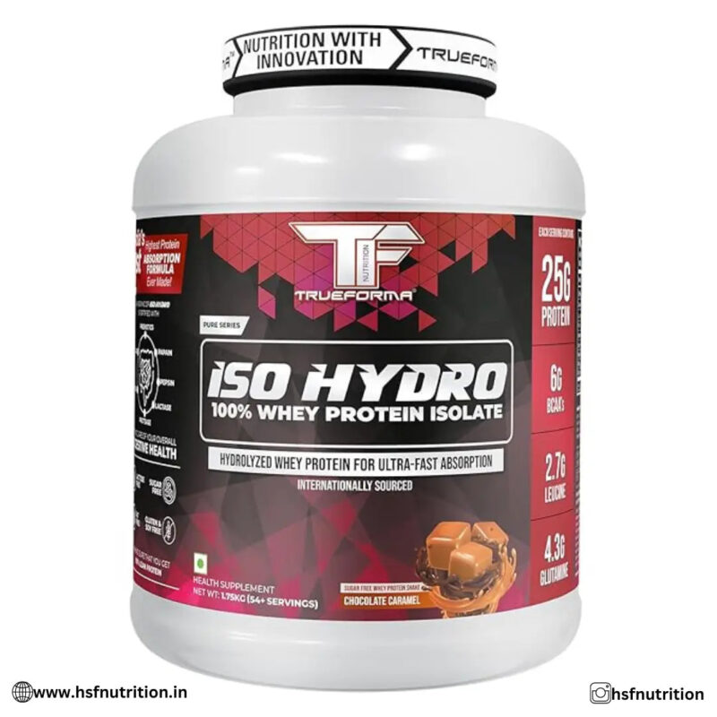 Trueforma ISO Hydro 100% Whey Protein Isolate - 1.75KG, 54 Servings, Chocolate Caramel - Hold Strong Fitness & Nutrition