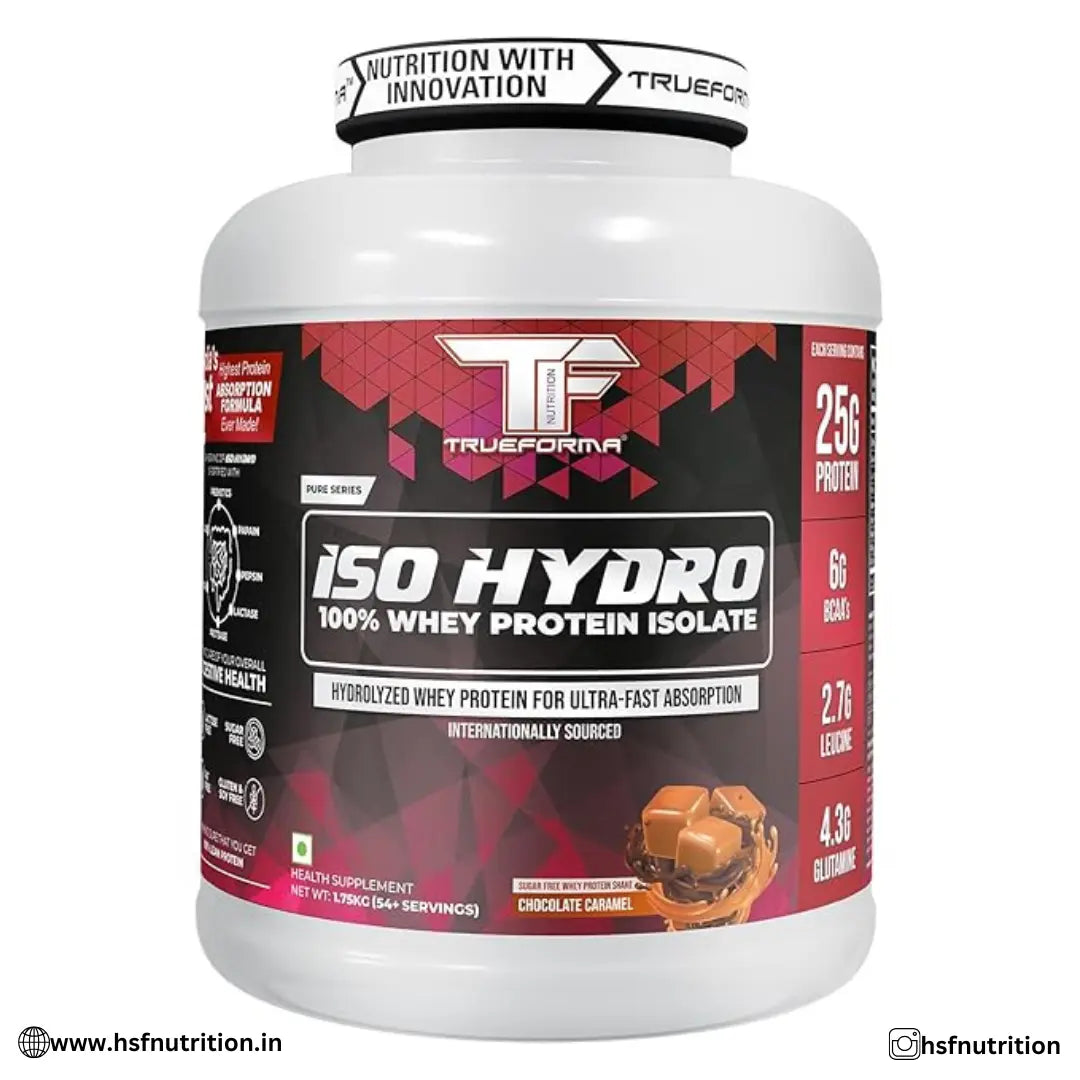 1_65730900-abd6-43ae-8229-bfd439b582c6 Trueforma ISO Hydro 100% Whey Protein Isolate - 1.75KG, 54 Servings, Chocolate Caramel - Hold Strong Fitness & Nutrition