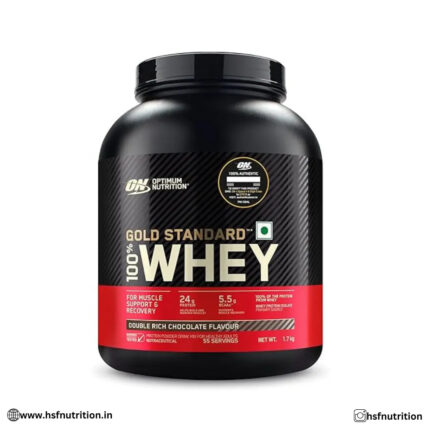 Optimum Nutrition ON Gold Standard 100% Whey Protein - 1.7 Kg, Double Rich Chocolate, 55 Serving - Hold Strong Fitness & Nutrition