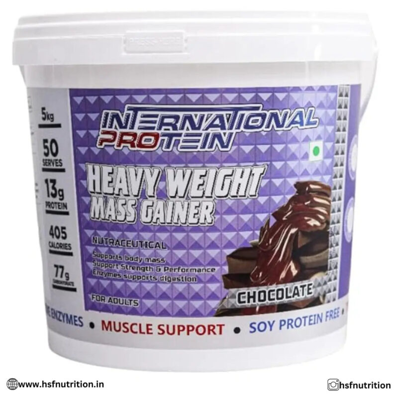 International Protein Heavy Weight Mass Gainer - 5kg, 50 Servings - Hold Strong Fitness & Nutrition