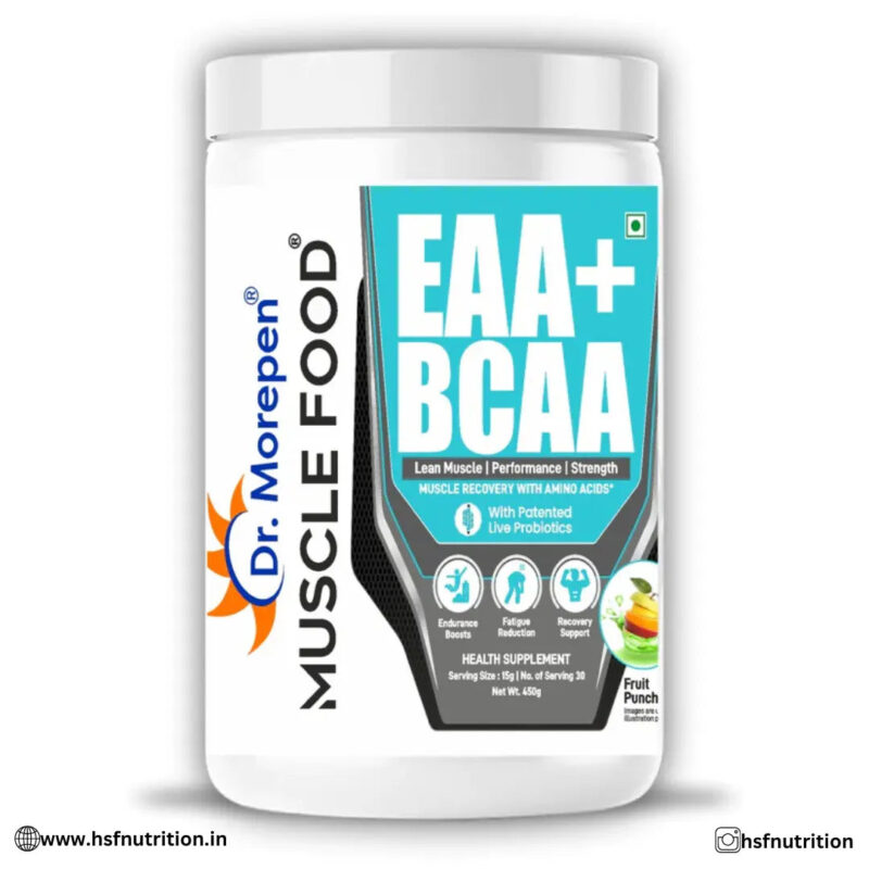 Dr. Morepen Muscle food EAA+BCAA  - 30 Serving, Fruit Punch - Hold Strong Fitness & Nutrition
