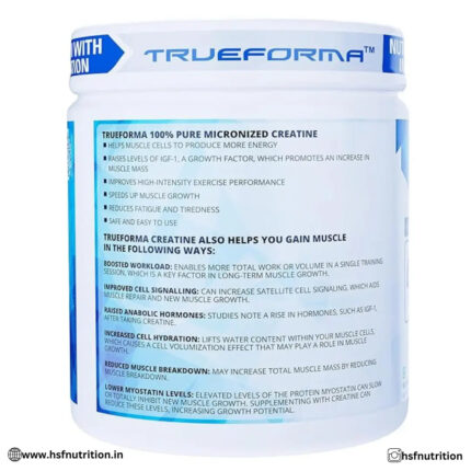 Trueforma Creatine Monohydrate 100% Micronized Creatine - 83 Serving, 250gm, Unflavored - Hold Strong Fitness & Nutrition