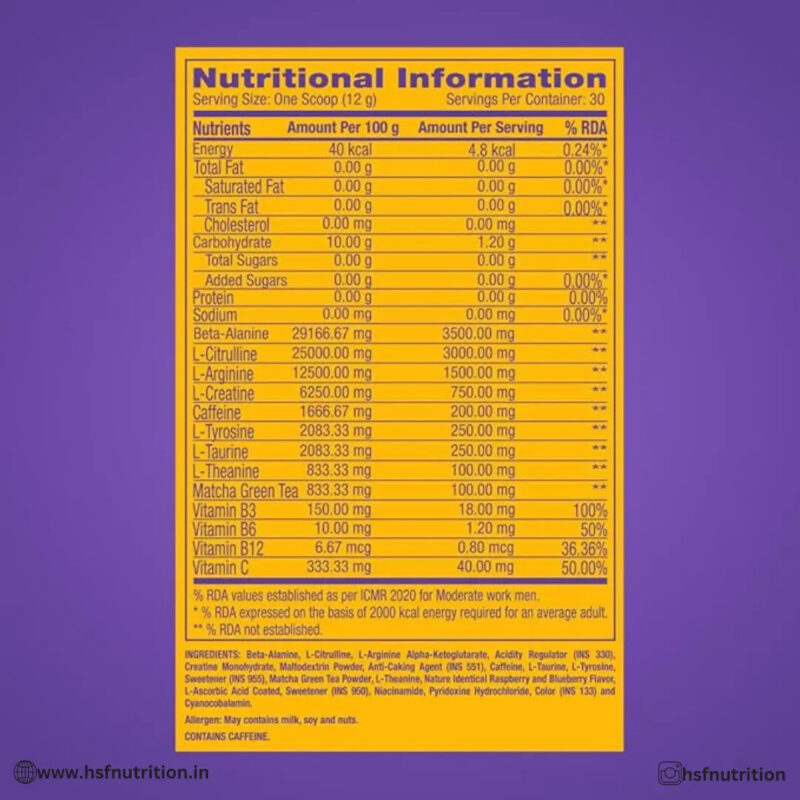 GNC Pro Performance PreWorkout - 360 gm, 30 Servings, Blue Raspberry - Hold Strong Fitness & Nutrition