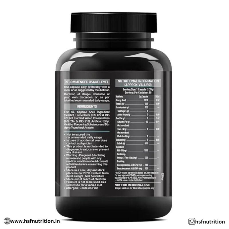 MuscleBlaze MB Omega 3 Fish Oil - 90 Capsules | 1000mg Omega 3 with 180mg EPA & 120mg DHA - Hold Strong Fitness & Nutrition