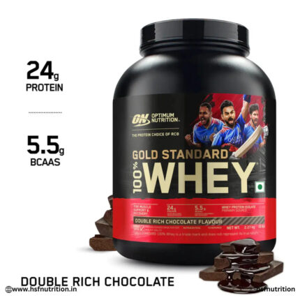 Optimum Nutrition ON Gold Standard 100% Whey Protein - 2.27 Kg, 74 Serving, Double Rich Chocolate OPTIMUM NUTRITION