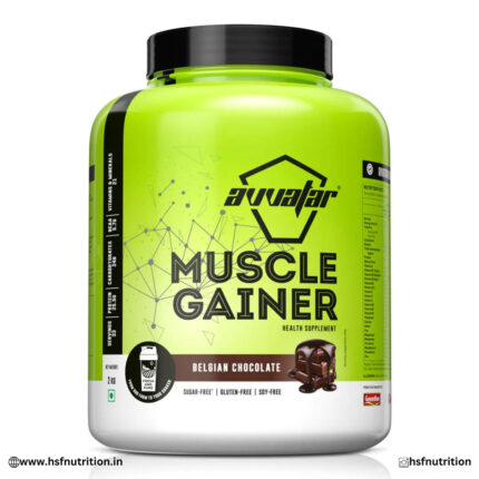 Avvatar Muscle Gainer - 2kg, Belgian Chocolate, 33 Servings, Sugar free Avvatar