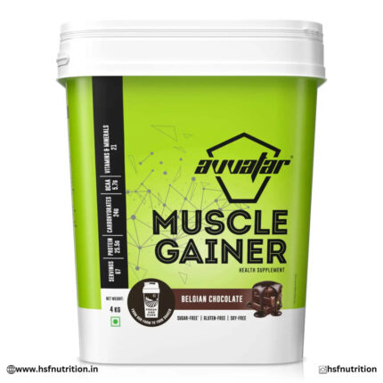 Avvatar Muscle Gainer - 4kg, Belgian Chocolate, 67 Servings, Sugar free Avvatar