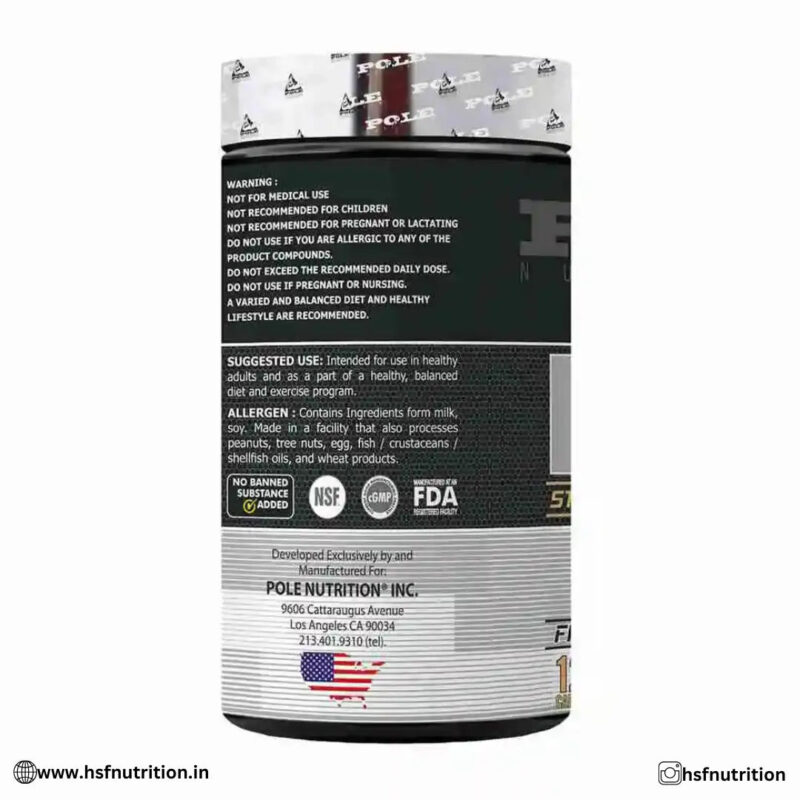 Pole Nutrition HMB Strength and Performance - 120 Capsules | Pure Beta-Hydroxy for Heart Health Support - Hold Strong Fitness & Nutrition