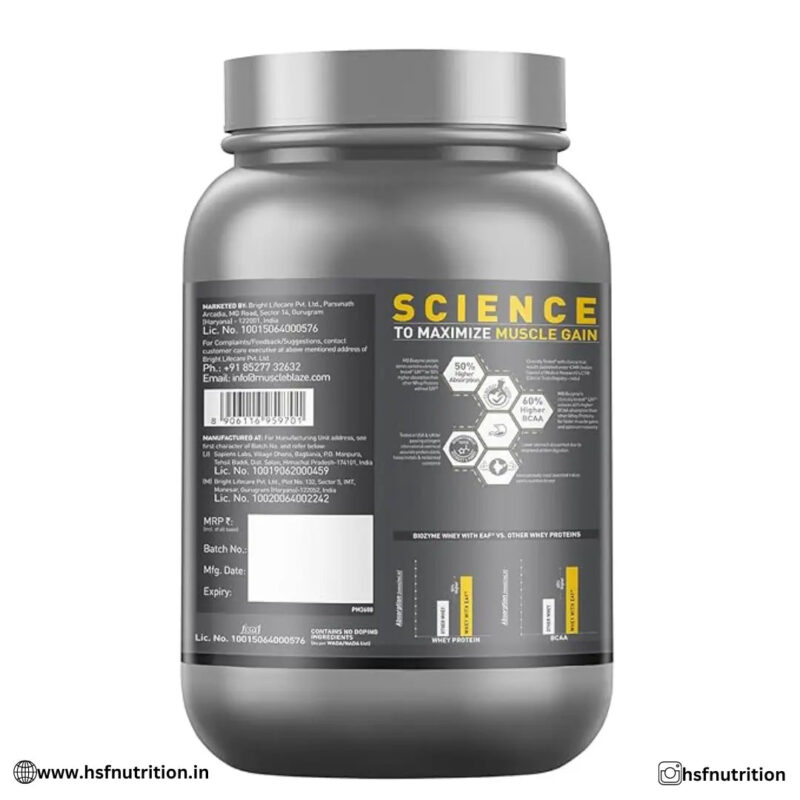 MuscleBlaze MB Biozyme Iso-zero, Low Carb, 100% Pure Whey Protein Isolate - 1kg, 27g, Cookies Cream - Hold Strong Fitness & Nutrition