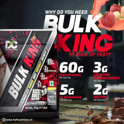 Doctors Choice DC Bulk King Advanced Mass & Weight Gainer - 5 Kg - Hold Strong Fitness & Nutrition