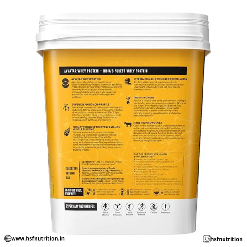 Avvatar Whey Protein - 4KG, Malai Kulfi, 28 GM Protein, Isolate & Concentrate Blend - Hold Strong Fitness & Nutrition