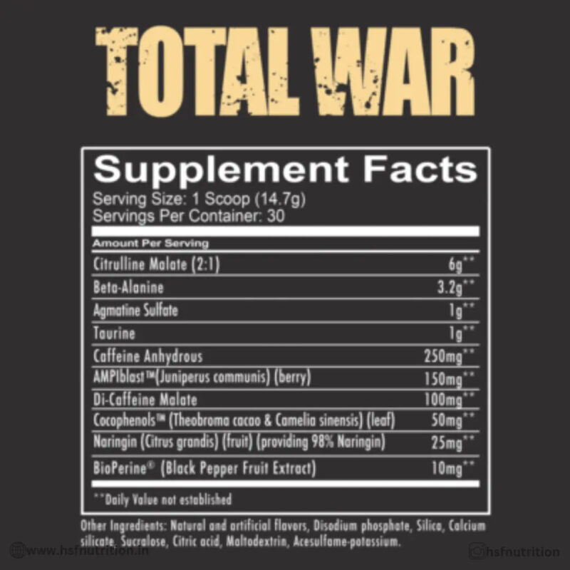 REDCON1 TOTAL WAR PreWorkout - 30 Serving, 435gm - Hold Strong Fitness & Nutrition