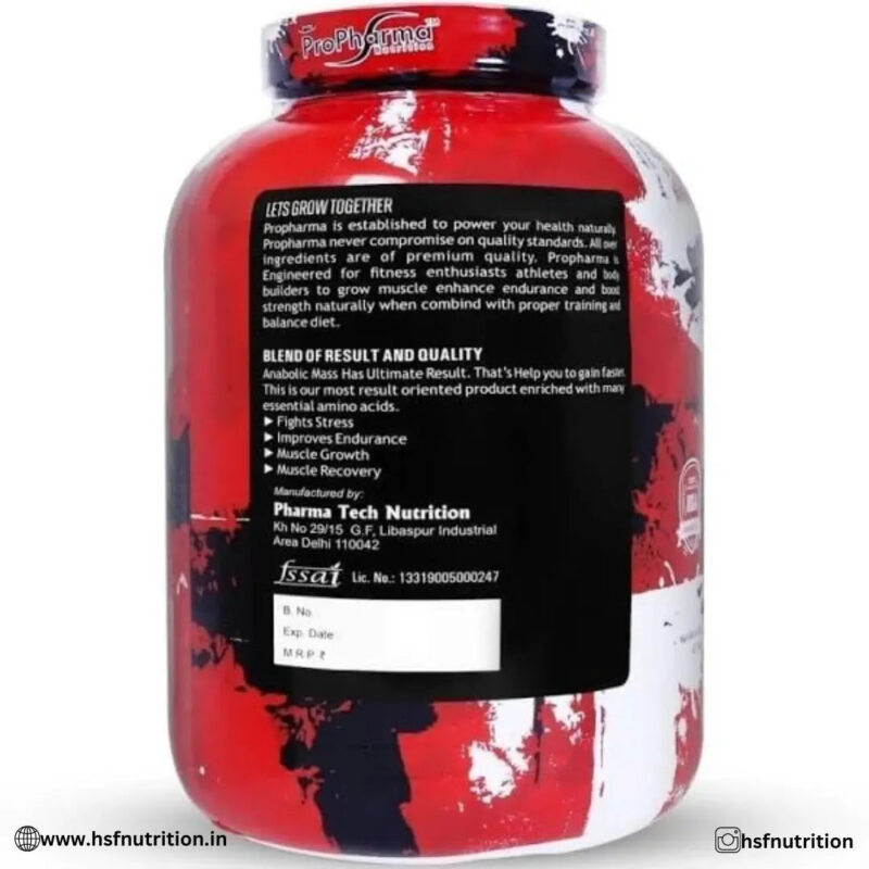 ProPharma Nitra Anabolic Mass Gainer - 2.7 kg, Double Rich Chocolate - Hold Strong Fitness & Nutrition