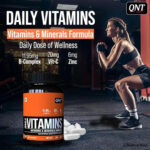 QNT Daily Vitamins - 60 Tablets | 11 Essential Multivitamins & Minerals Complex with Vitamin C, D3, B12, and Biotin - Hold Strong Fitness & Nutrition