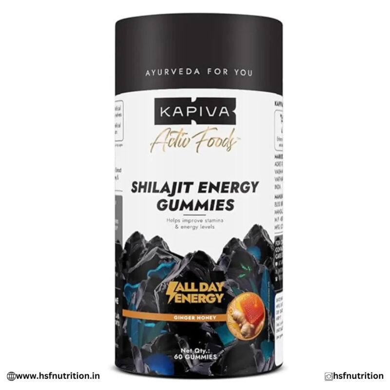 Kapiva Himalayan Shilajit/Shilajeet Gummies | 225mg Shilajit/Gummy  - 60 Gummies | Ginger Honey Flavour | NABL-Certified Gummy | Boosts Energy Levels, Endurance & Stamina | No Added Sugar | Gelatin Free Kapiva