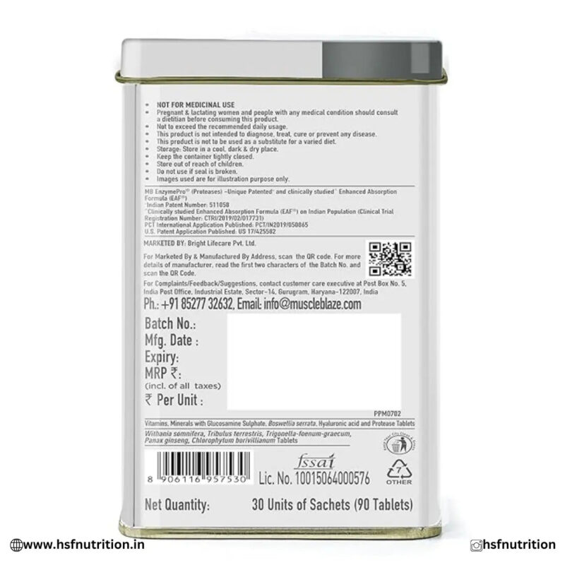 MuscleBlaze Daily Multivitamin | 5-In-1 Supplement With Vitamins, Minerals, Joint, T-Booster - 90 Capsules Muscleblaze