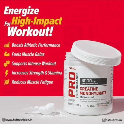 GNC Pro Performance Pure Micronized Creatine Monohydrate  - 100 gm, 33 Serving, Unflavoured - Hold Strong Fitness & Nutrition
