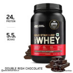 Optimum Nutrition ON Gold Standard 100% Whey - 2 lbs, 907g, Double Rich Chocolate - Hold Strong Fitness & Nutrition