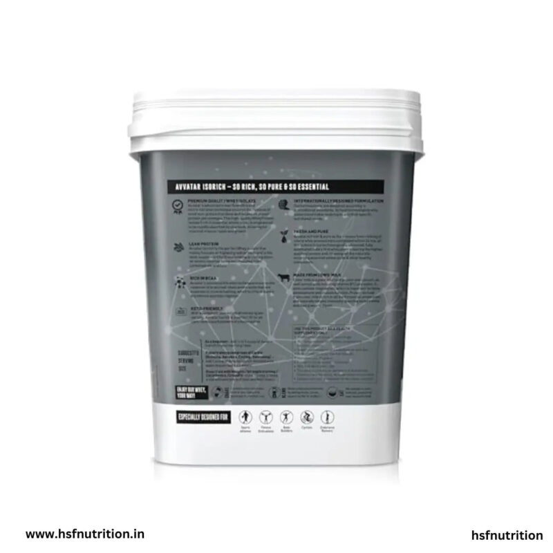 Avvatar Isorich Whey Protein - 4Kg, Malai Kulfi, 29g Protein, 114 Servings, Isolate - Hold Strong Fitness & Nutrition