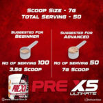 Doctors Choice DC PRE-X5 Ultimate Professional PreWorkout - 350 g, 50 Serving, Tropical Orange - Hold Strong Fitness & Nutrition