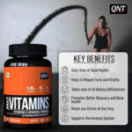 QNT Daily Vitamins - 60 Tablets | 11 Essential Multivitamins & Minerals Complex with Vitamin C, D3, B12, and Biotin - Hold Strong Fitness & Nutrition