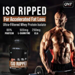 QNT ISO Ripped Whey Protein Isolate - 2kg, Kesar Malai Kulfi  | 32g Pure Whey Isolate per Serving With L-Carnitine & CLA - Hold Strong Fitness & Nutrition