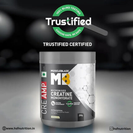 MuscleBlaze  MB Creatine Monohydrate CreAMP - 80 Servings, 250g, Unflavoured - Hold Strong Fitness & Nutrition