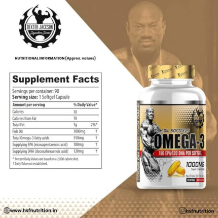 Dexter Jackson Omega-3 Fishoil - 1000mg, 90 Softgels - Hold Strong Fitness & Nutrition