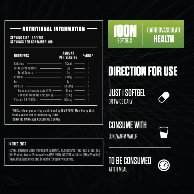EXALT SUPPS The Mandate Fish Oil - 1000mg DHA per Serving, 100 Softgels - Hold Strong Fitness & Nutrition