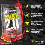 Bigflex PreWorkout Nuke 2.0 Advanced Formulation - 400gm, 30 Servings, Watermelon - Hold Strong Fitness & Nutrition