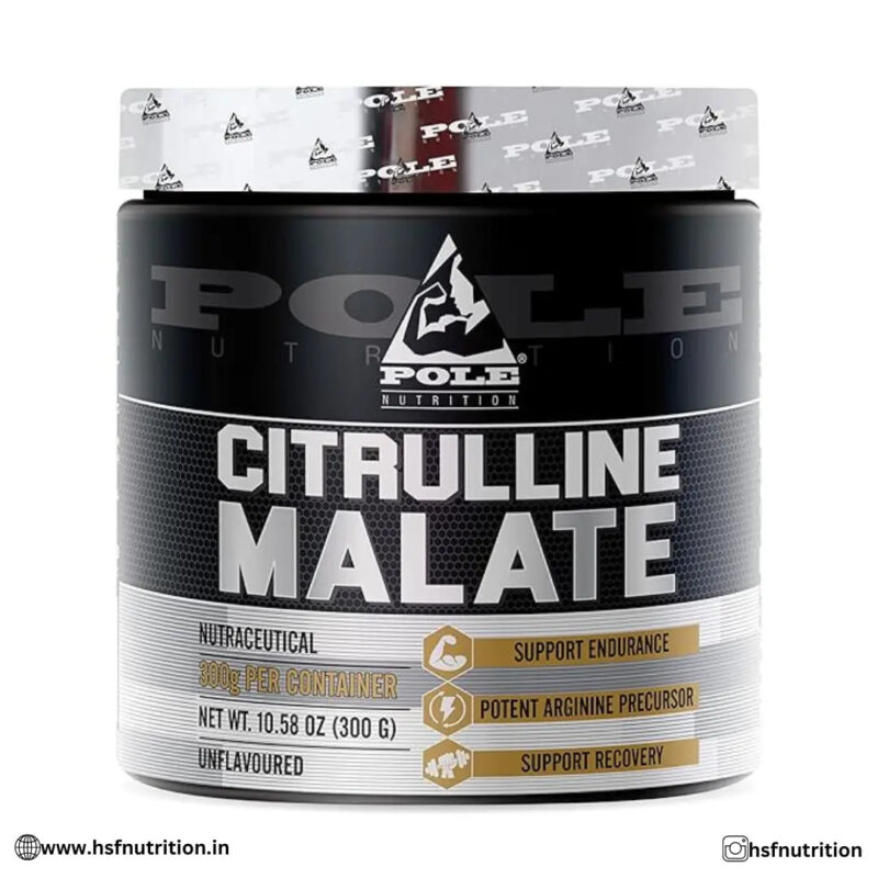 Pole Nutrition Citrulline Malate - 300g, Unflavored  | Boost Endurance & Recovery with Nitric Oxide Support - Hold Strong Fitness & Nutrition