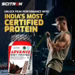 Scitron Advance Whey Protein - 1 Kg, Double Rich Chocolate, 25.5g Protein - Hold Strong Fitness & Nutrition