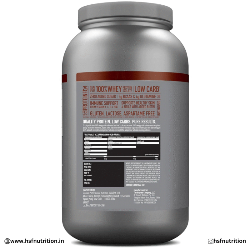 Isopure Low Carb 100% Whey Protein Isolate – 2kg, Dutch Chocolate Isopure