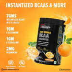 GNC AMP Gold Series BCAA Advanced - 400 gm, 30 Servings, Tangy Orange - Hold Strong Fitness & Nutrition
