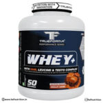 Trueforma Whey + - 2Kg, 50 Serving, Chocolate Caramel (With HMB, Lecucine & Testo Complex) - Hold Strong Fitness & Nutrition