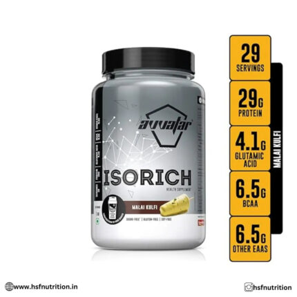 Avvatar Whey Isorich Protein - 1Kg, Malai Kulfi, 29gm, Isolate Protein - Hold Strong Fitness & Nutrition