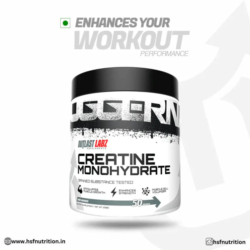 OUTLAST LABZ Creatine Monohydrate - 250g, 50 Servings, Unflavored - Hold Strong Fitness & Nutrition