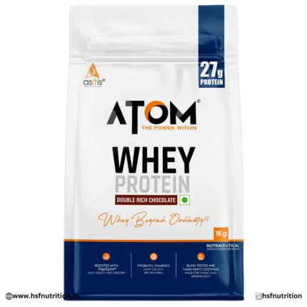 ASITIS ATOM Whey Protein - 1kg, 27gm Protein ASITIS Nutrition