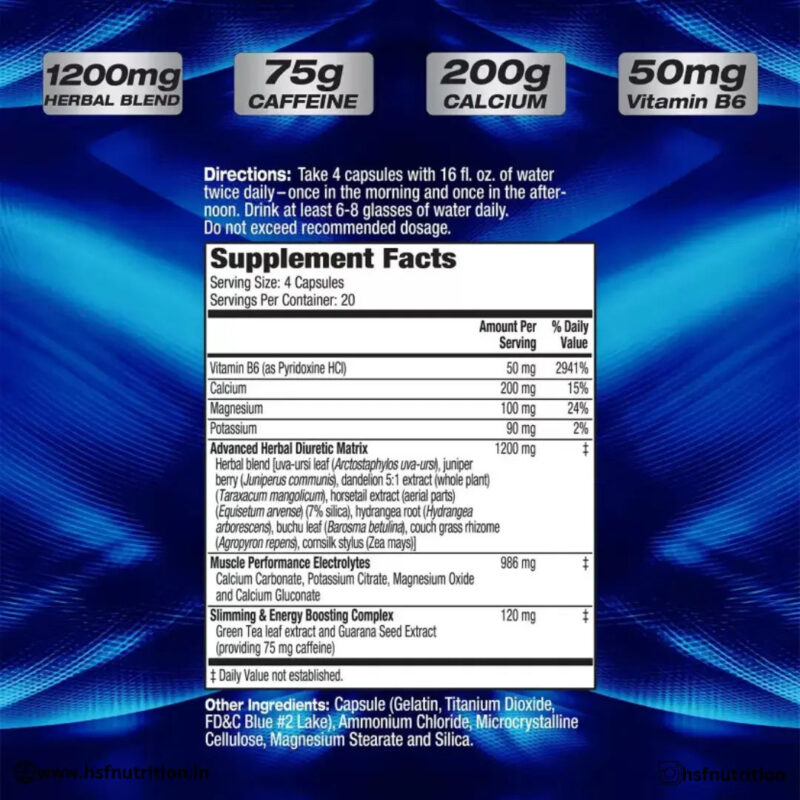 MHP Xpel Maximum Strength Diuretic Water Pills - 80 Capsules - Hold Strong Fitness & Nutrition