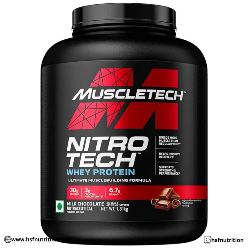 MuscleTech Nitro-Tech Whey Protein - 1.81 kg, Milk Chocolate, 30g Protein - Hold Strong Fitness & Nutrition