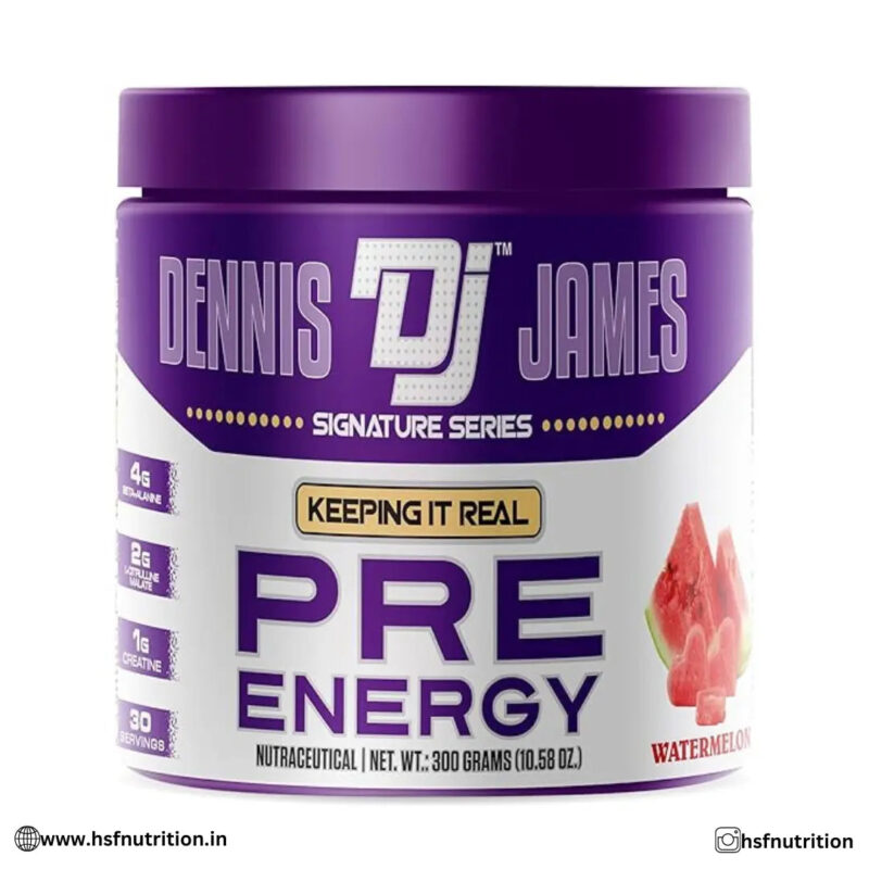 Dennis James DJ Pre Energy PreWorkout - 30 Servings, Watermelon, 300g - Hold Strong Fitness & Nutrition